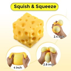 Dasdsa Cheese Squishy Cube Block Squishy Fidget Toys For Adults Easter Basket