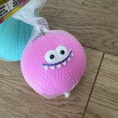 Viral Orb Curiosities Funny Face Balls Squishy (Teal, Pink) Lot Of 2