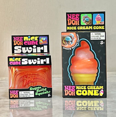Schylling Nee Doh Nice Cube Swirl + Nice Cream Cone Orange Set of 2