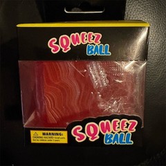 SqueeZ Ball Red Orange Swirl Sensory Tactile Squeeze/Stretch Cube, Ages 3+