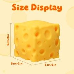 Cheese Squeeze, Soft Squishy Cheese Block Squeeze Fidget Toy for Stress Relief