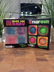 NeeDoh Nice Ice Baby 4 pack & NeeDoh Teenie Fab Four 4 pack BUNDLE
