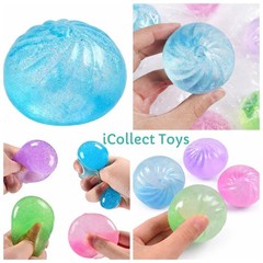VIRAL Squishy BLUE Glitter Dumpling 2.5” Squishy Bun