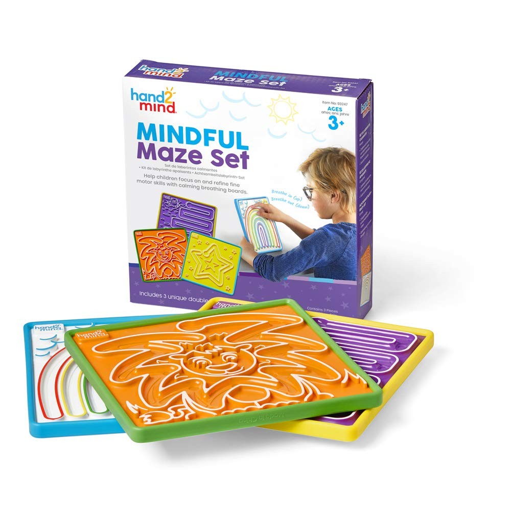 hand2mind Mindful Maze Boards, Tactile Sensory Toys for 0, Multicolor