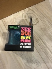 NeeDoh Nice Cube Glitter & Glow Squishy Stress Toy Fidget Sensory Shylling NEW!