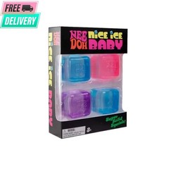NeeDoh Nice Ice Baby 4-Pack Mini Cube Squishy Stress Fidget Toy Authentic New