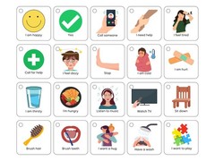Plastic Communication Cards, 60 Basic Communication, Special Medium, White