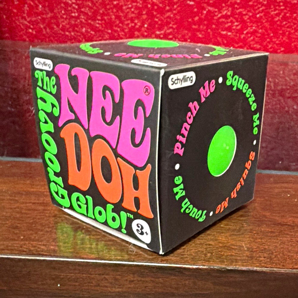 Schylling Nee Doh Groovy Glob Tactile Squeeze Toy, Green, Ages 3+