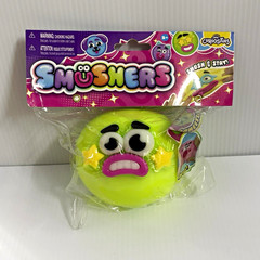 Authentic Smushers Squishy Squeeze Toy Green Face Ball in Package