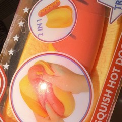 Sunny Days Squish Hot Dog 2 in 1 Tactile Squeeze Toy Yellow Orange Red 2025