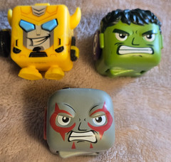 MARVEL AVENGERS, GUARDIANS & TRANSFORMERS BUMBLEBEE, HULK & DRAX FIDGET CUBES