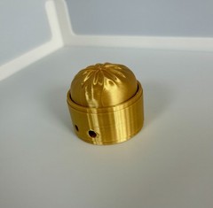 3D Printed Gold Dumpling Clicker Fidget Toy With Keychain Ring Holes