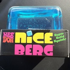 NeeDoh Nice Berg Blue XL Giant Nee Doh Niceberg Solid Squish Cube Ice Block