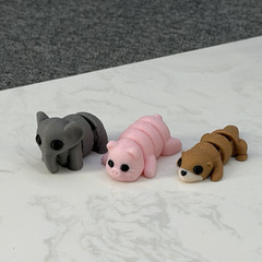Extra Tiny 3D Printed Critter Fidgets Mini Animal Figurines Flexible Articulated
