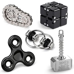 5 Pcs Fidget Toys Teen & Adult Metal Fidgets Spinner Cool Hammer Hand…