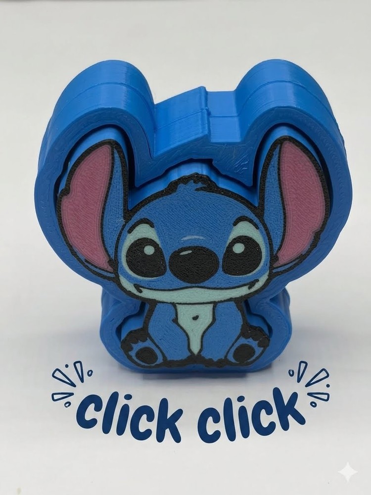 Stitch Fidget Clicker Sensory Toy Autism ADHD Blue Alien Disney Gift Desk Buddy