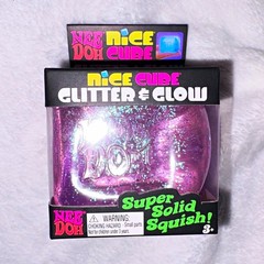 Schylling NeeDoh Nice Cube Glitter & Glow, Purple 3+ MPN 26057HY