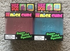New Lot of 2 Nee Doh Nice Cube Squishy Toy by Schylling Pink & Blue Sealed Box