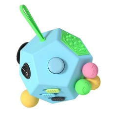 Fidget Dodecagon-12 Sided Toy Stress Relief Cube Small, B3 Blue Sky