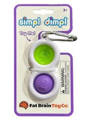 Fat Brain Toys Simpl Dimpl Simple Dimple, Green & Purple Popping Fidget Keychain
