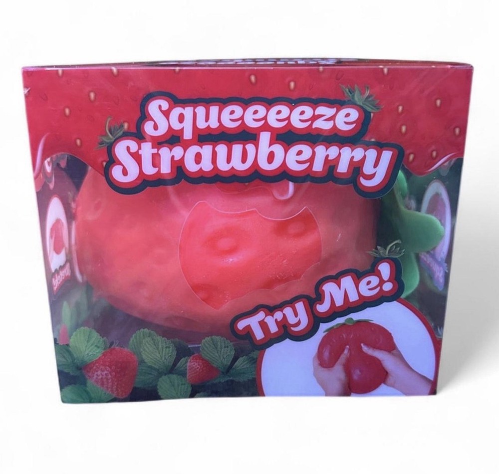 New Jumbo Squeezy Strawberry Squishy Sensory Toy Sunny Days