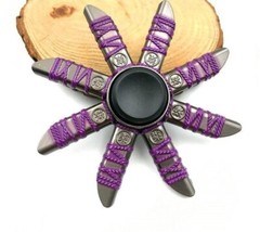 8 Arms Pretty Purple Metal Fidget Spinner Japanese Kids Hand Spinning Toy XMAS