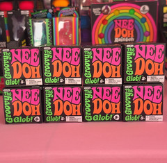 Schylling Groovy NeeDoh Glob Tactile Squeeze Toy, Black/Pink/Orange/Green Lot 8