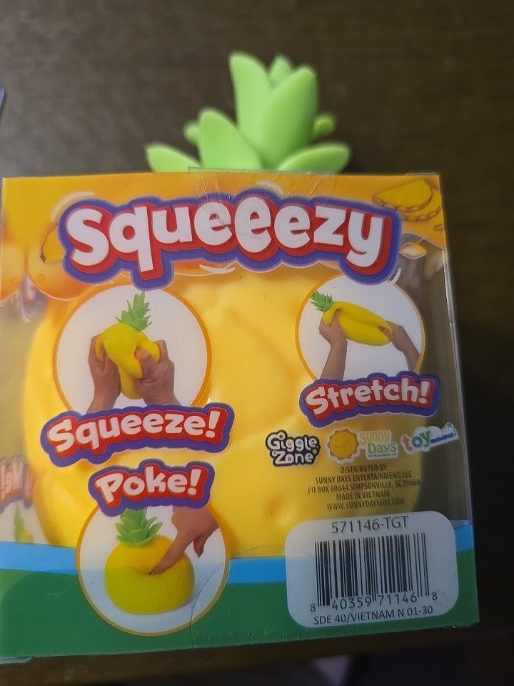 Squeezy Pineapple Tactile Squeeze Toy Yellow/Green Ages 3-5 MPN 571146-TGT