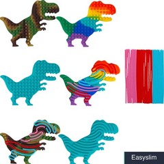 Sensory Boards Dinosaur-Shaped Rubber Fidget Toys 6 Pack Tactile