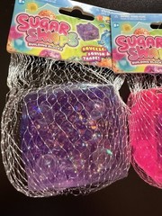 2 New Orb Sugar Swaps Pink & Purple Building Blocks Squishy Squeeze Glitter Toys