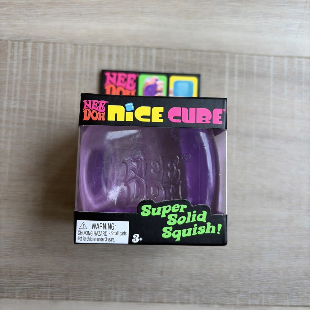 Nee Doh NiceCube Purple Big Ice Squish Squeeze Toy REGULAR SIZE Cube Fidget