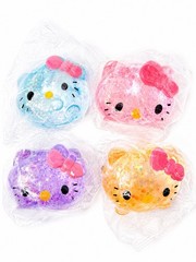 New 4x Hello Kitty Head Sugar Squishy Glitter Squeezy Toy Bundle