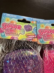 2 New Orb Sugar Swaps Pink & Purple Building Blocks Squishy Squeeze Glitter Toys