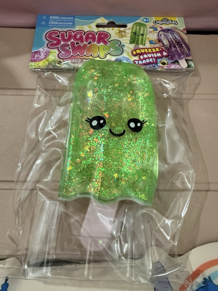 ORB Sugar Swaps Ice Pop Green Glitter Tactile Squeeze Squishy Toy 5+