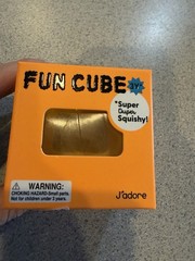 New J’Adore Fun Cube Squishy Square Orange Squeeze Fidget Toy 3+ Tactile Squish