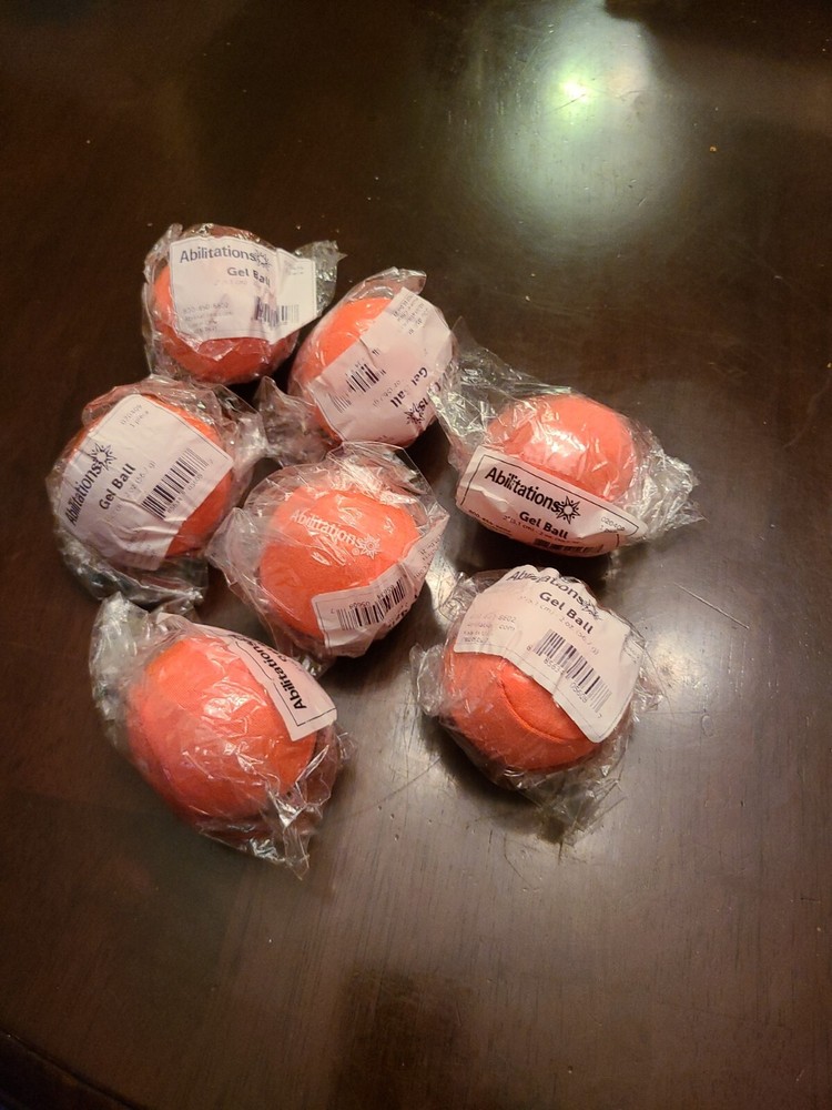 Abilitations Gel Ball, 2 Inches, 2 Ounces, Orange, LOT of 7, All New and Sealed