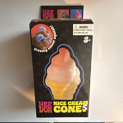 Nee Doh Nice Cream Cone Squeeze Toy, Pink & Yellow, Age 3-4 Years