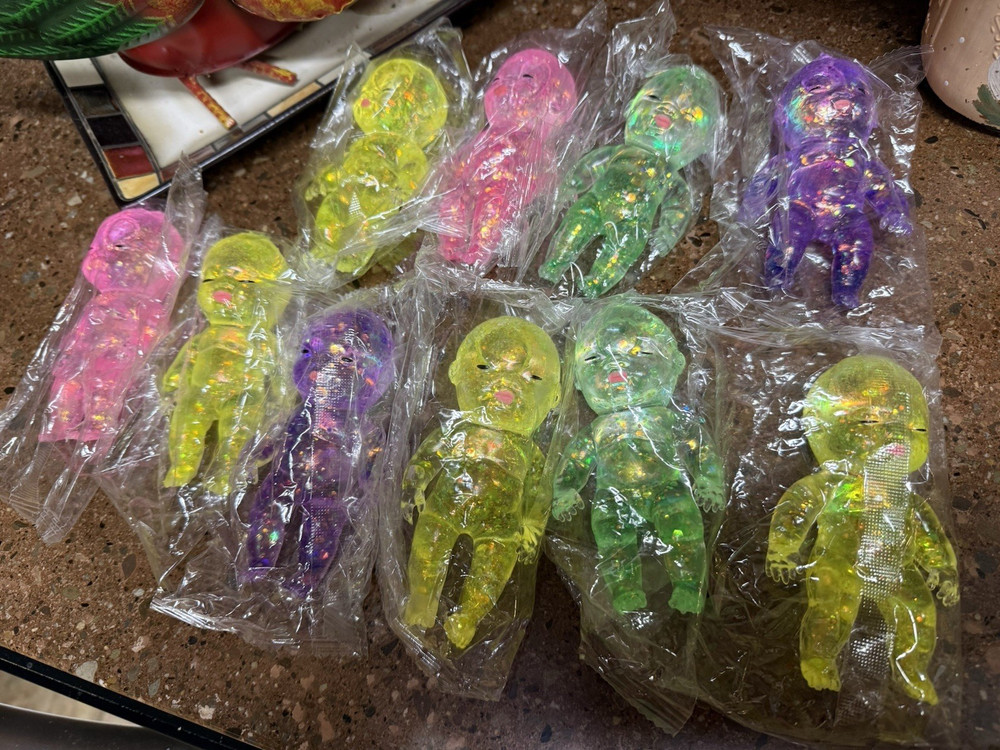Glitter Squishy Squeezable Stress Reliever Sensory Baby Doll, Assorted Colors