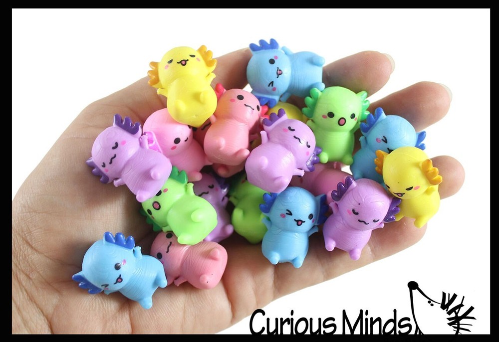 24 Colorful Tiny Axolotls Figurines – Mini Toys – Small Novelty Prize Toy – Part