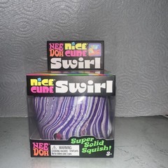 Nee Doh Nice Cube Swirl Super Solid Squish purple white pink needoh