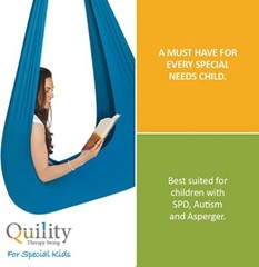 Quility Indoor Therapy Hammock/Swing, For Kids w/ Spcl Needs, 165lbs, Green ~New
