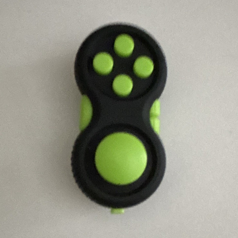 Black & Green Tactile Sensory Fidget Toy Push Button Handheld