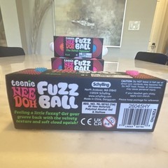 Schylling Teenie NeeDoh Fuzz Ball Velvet Squeeze Lot of 6 in 3 Pack Multicolor