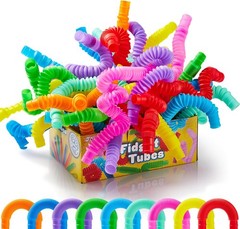 18Pcs Colorful Pop Tubes Kids Stress Relief Fidget Sensory Toys
