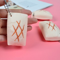 Decompression Toy Keychain Sponge Tofu Soft for Key Ring for Anxiety Ther
