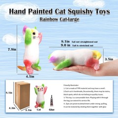 Big Hand Painted Cat Squishy Toy Large Ultra Soft Kitty Squeeze Fidget Stress Re