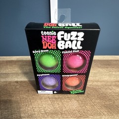 Schylling NeeDoh Teenie Fuzz Ball Tactile Squeeze Toy 4-Pack 3+ MPFZBND