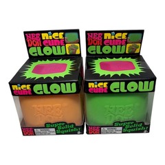 Needoh Shylling Nice Cube Glow In The Dark Set of 2 Squishy Fidget ASMR Sensory