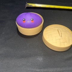 RMS Cute Purple Plush Dumpling Toy with Beige Steamer Basket