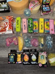 30+ Toy Bundle Lot – Slime, Squishies, Stress Balls, including a big dumpling 🥟